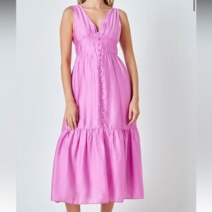 Endless Rose Orchid Front Button Dress with Back Bow | XS | NWT